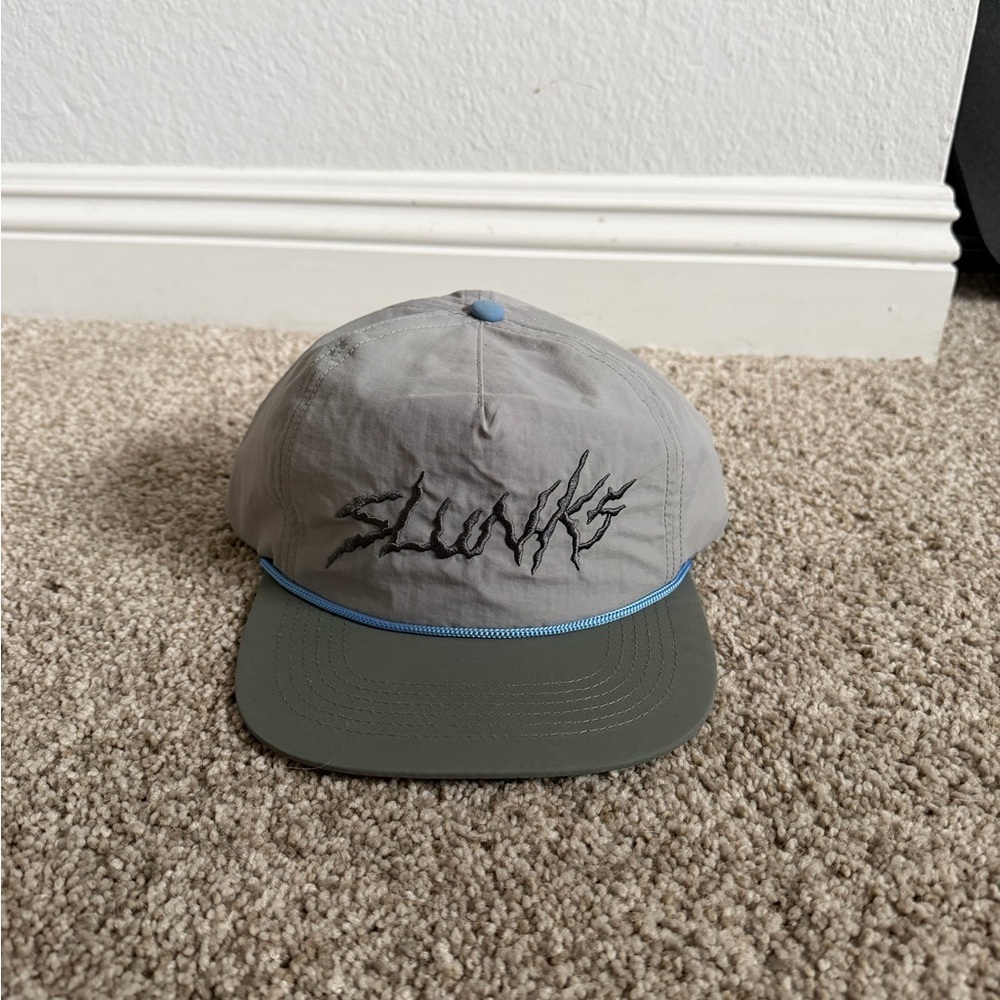 SLUNKS Gray and Olive Embroidered Corded Hat